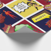 パーソナライズされた漫画ストリップ誕生日 ラッピングペーパー (角)