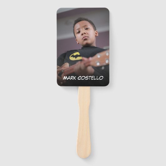 パーソナライズされた漫画ハッピーバースデーファン顔 ハンドファン (正面)