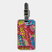 パーソナライズされた漫画ブックアポップ・アートのートサウンド ラゲッジタグ (正面縦)