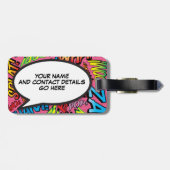 パーソナライズされた漫画ブックアポップ・アートのートサウンド ラゲッジタグ (裏面横)