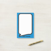 パーソナライズされた漫画ブックアポップ・アートのートスピーチバブル ポストイット (デスク上)