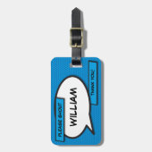 パーソナライズされた漫画ブックアポップ・アートのートスピーチバブル ラゲッジタグ (正面縦)