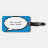 パーソナライズされた漫画ブックアポップ・アートのートスピーチバブル ラゲッジタグ (裏面横)