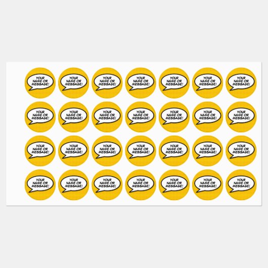 パーソナライズされた漫画ブックアポップ・アートのートスピーチバブル ラベル (シート)