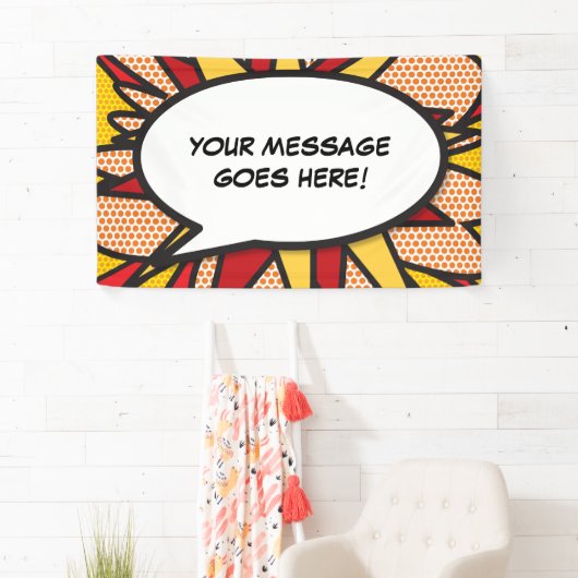 パーソナライズされた漫画ブックアポップ・アートのートスピーチバブル 横断幕 (インサイチュ)