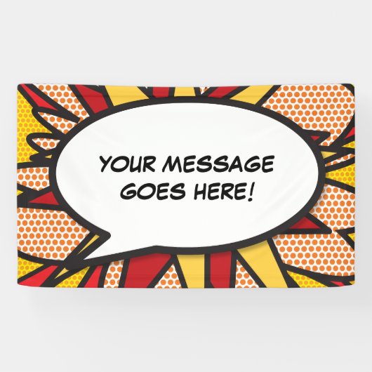 パーソナライズされた漫画ブックアポップ・アートのートスピーチバブル 横断幕 (横)