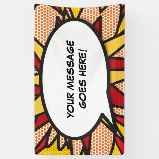 パーソナライズされた漫画ブックアポップ・アートのートスピーチバブル 横断幕 (縦)