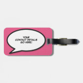 パーソナライズされた漫画ブックアポップ・アートのートスーパーヒーロー ラゲッジタグ (裏面横)