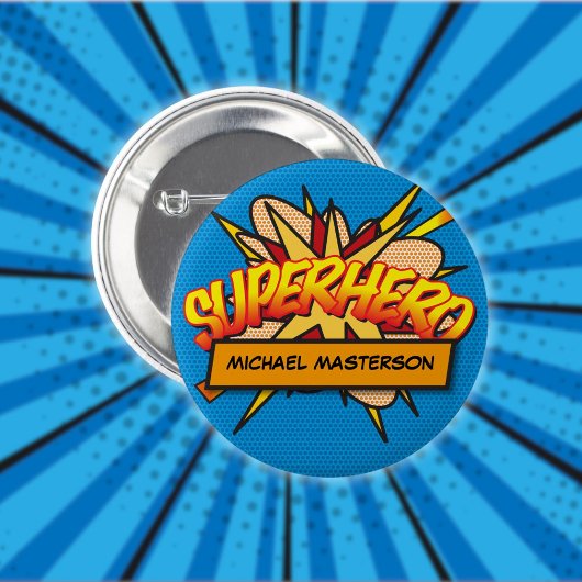 パーソナライズされた漫画ブックアポップ・アートのートスーパーヒーロー 缶バッジ