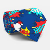 パーソナライズされた漫画ブックアポップ・アートのートブルー ネクタイ (ロール)