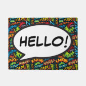 パーソナライズされた漫画ブックアポップ・アートのートHELLO ドアマット (正面)