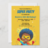 パーソナライズされた漫画ブックスタイルすごい英雄の招待 招待状 (正面)