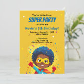 パーソナライズされた漫画ブックスタイルすごい英雄の招待 招待状 (スタンド正面)