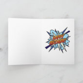 パーソナライズされた漫画ブックハッピーバースデーブルー カード (内部)