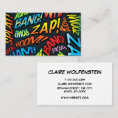 パーソナライズされた漫画ブックポップ・アートののアートサウンド 名刺 (正面/裏面)