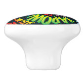 パーソナライズされた漫画ブック音声バブルおもしろい セラミックノブ (側面)