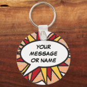 パーソナライズされた漫画ポップ・アートのブックアート「ここにいる」 キーホルダー (正面)