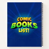 パーソナライズされた漫画書一覧 ノートブック (裏面)