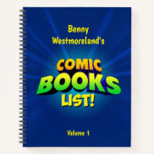 パーソナライズされた漫画書一覧 ノートブック (正面)