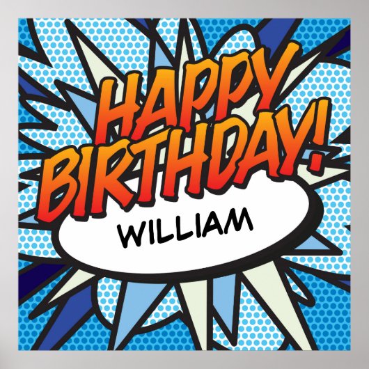 パーソナライズされた漫画本ハッピーバースデー! ポスター (正面)