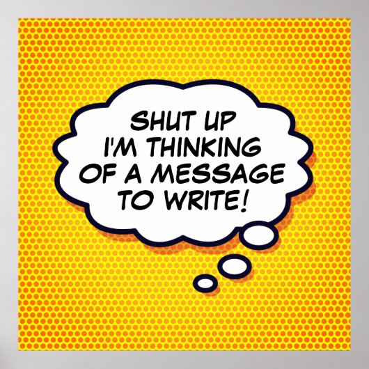 パーソナライズされた漫画考えブックアポップ・アートのートバブル ポスター (正面)