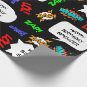 パーソナライズされた漫画誕生日 ラッピングペーパー (角)