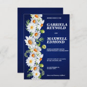 パーソナライズされた澄んフローラ白デイジー結婚ズ 招待状 (正面/裏面)