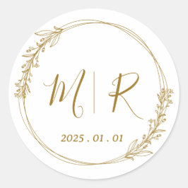 パーソナライズされた澄ん結婚式の引き出物用ステッカー ラウンドシール