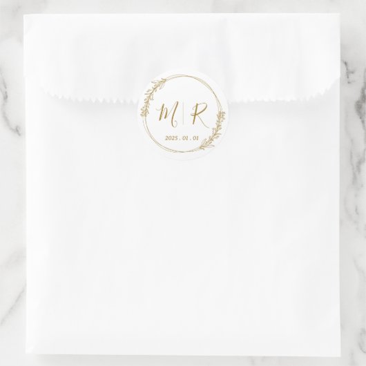 パーソナライズされた澄ん結婚式の引き出物用ステッカー ラウンドシール (バッグ)