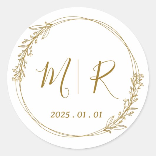 パーソナライズされた澄ん結婚式の引き出物用ステッカー ラウンドシール (正面)