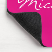 パーソナライズされた無地の色ネオンピンクマウス マウスパッド (コーナー)