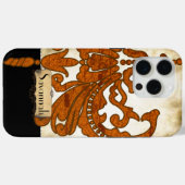 パーソナライズされた焼きオレンジアンティークスクロール作業 Case-Mate iPhoneケース (裏面 (横))