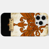 パーソナライズされた焼きオレンジアンティークスクロール作業 Case-Mate iPhoneケース (裏面 (横))