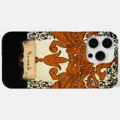 パーソナライズされた焼きオレンジアンティークスクロール作業 Case-Mate iPhoneケース (裏面 (横))