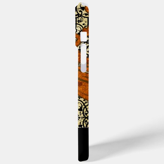 パーソナライズされた焼きオレンジアンティークスクロール作業 Case-Mate iPhoneケース (裏面 / 左)