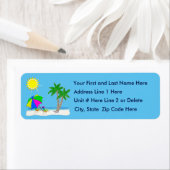 パーソナライズされた熱帯ビーチ熱帯住所 シール (インサイチュ)