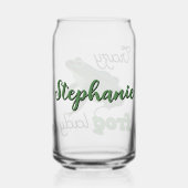 パーソナライズされた熱狂するカエルのレディーカエルの恋人の贈り物 ガラス缶 (裏面)