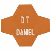 パーソナライズされた燃えたオレンジ色のサッカー サッカーボール (フラット)