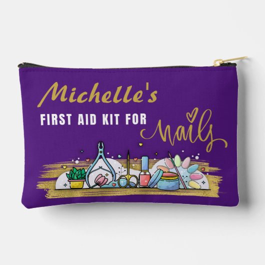 パーソナライズされた爪、 ネイルアクセサリーバッグ用救急箱 アクセサリーポーチ (裏面)