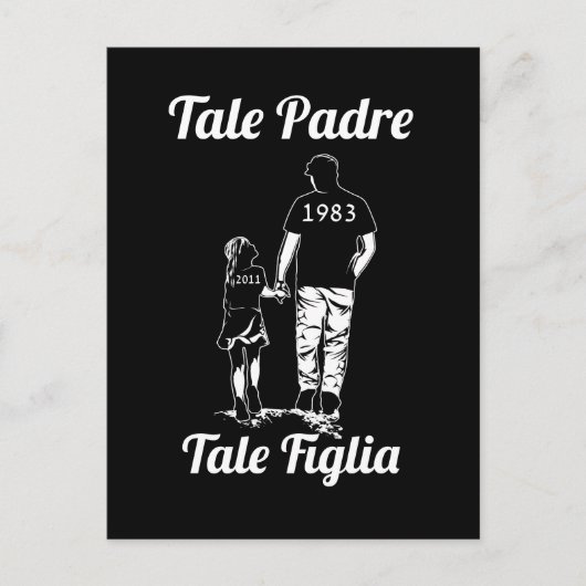 パーソナライズされた父と娘の名前 父の日 ポストカード (正面)