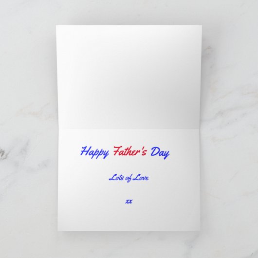 パーソナライズされた父の日のネクタイ カード (内部)