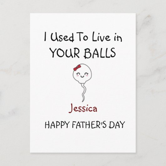 パーソナライズされた父の日の娘からのメッセージ ポストカード (正面)