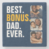 パーソナライズされた父の日最高ののパパ ストーンコースター (正面)