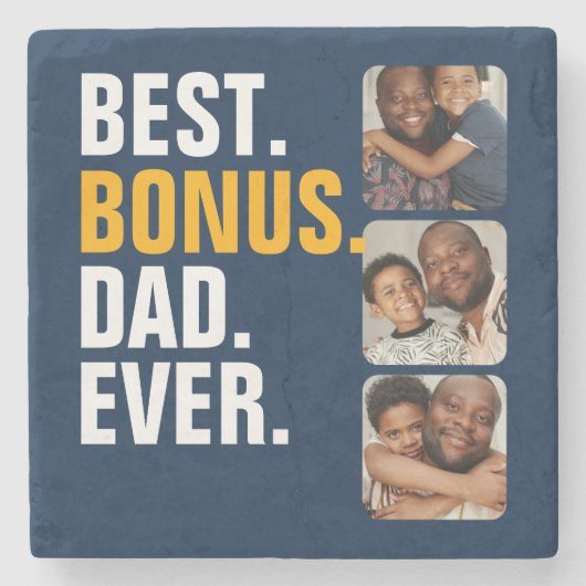 パーソナライズされた父の日最高ののパパ ストーンコースター (正面)