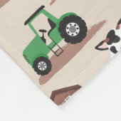 パーソナライズされた牛素朴農場タンとグリーンキッズ フリースブランケット (角)