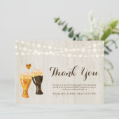 パーソナライズされた牧歌的なビール工場のウェディング サンキューカード (スタンド正面)