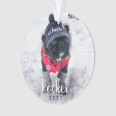 パーソナライズされた犬の子犬の休日 オーナメント (正面)