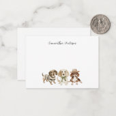 パーソナライズされた犬の水色3 ノートカード (正面/裏面インサイチュ)