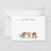 パーソナライズされた犬の水色3 ノートカード (正面)