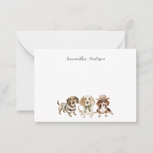 パーソナライズされた犬の水色3 ノートカード (正面)